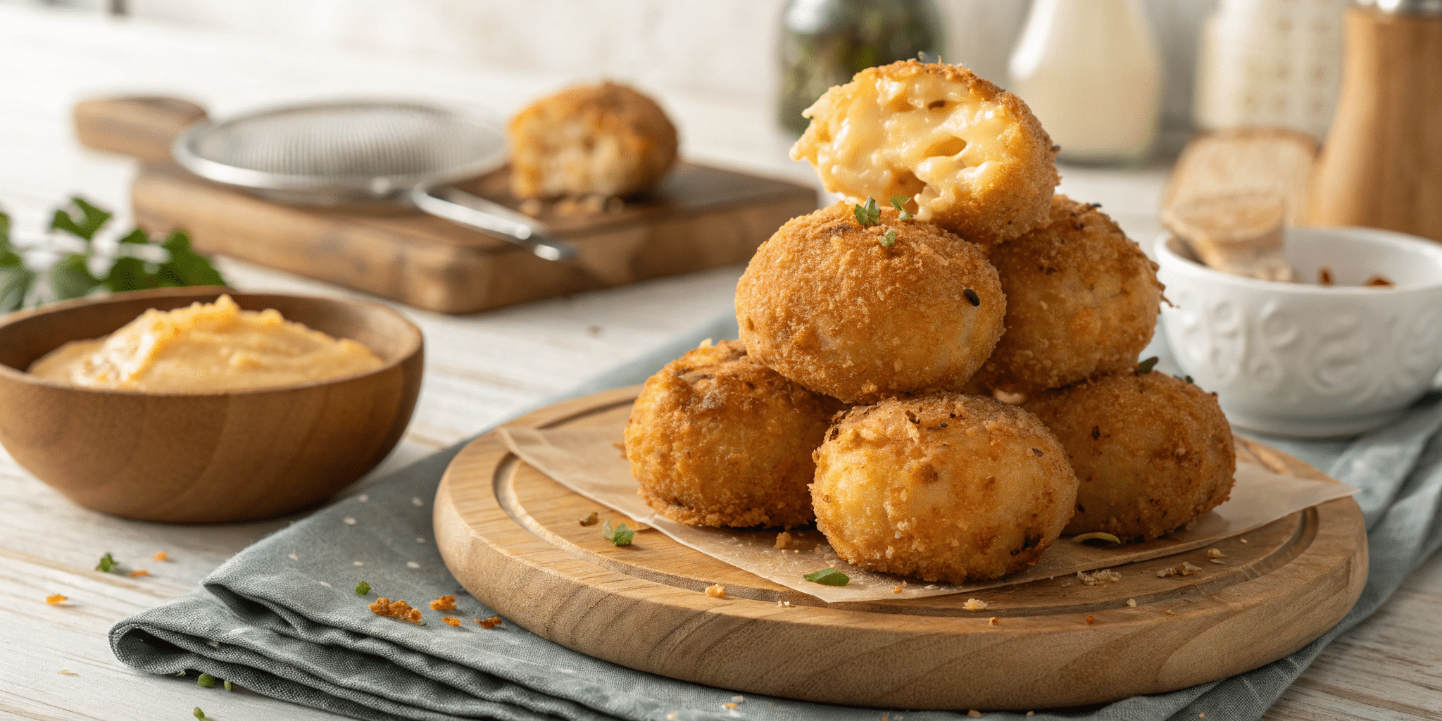 crispy cheesy potato balls on plate